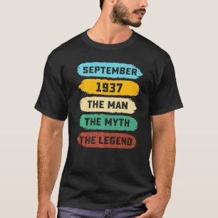 Mens Man Myth Legend September 1937 85th Birthday T-Shirt