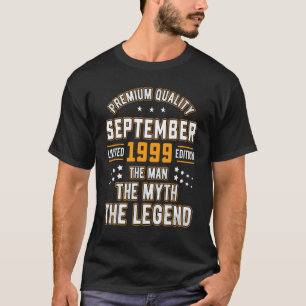 Mens Man Myth Legend September 1999 23rd Birthday T-Shirt