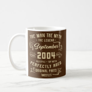 Mens Man Myth Legend September 2004 18th Birthday Coffee Mug
