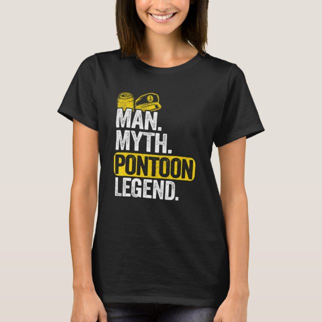 Mens Man Myth Pontoon Legend Dad Grandpa Pontoon B T-Shirt (Front)