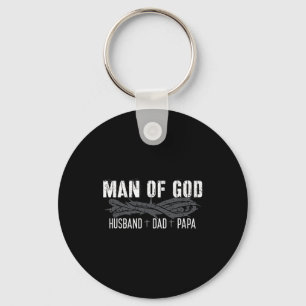 Mens Man Of God Christian Dad Father Dad Birthday Key Ring