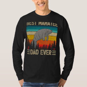 Mens Manatee Vintage  Best Manatee Dad Ever Father T-Shirt