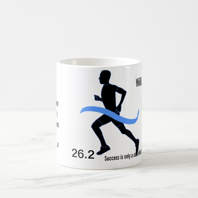 Men's Marathon Blue Ribbon Coffee Mug (Center)