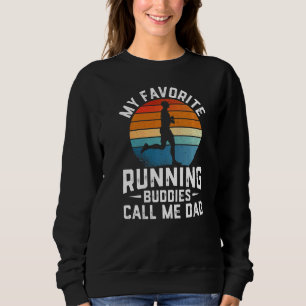 Mens Marathon Dad Runner My Favourite Running Bu Sweatshirt