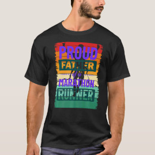 Mens Marathon Runners Proud Father Vintage Retro T-Shirt