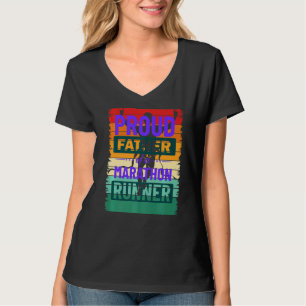 Mens Marathon Runners Proud Father Vintage Retro T-Shirt