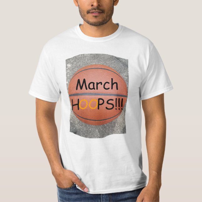 Men's March HOOPS Basketball Fun T-Shirt (Front)