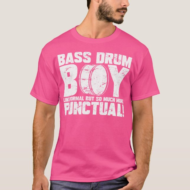 Mens Marching School Band Bass Drum Boy Funny Drum T-Shirt (Front)