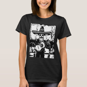 Mens Mariachi Skeleton Dia De Los Muertos T-Shirt