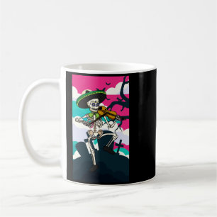 Mens Mariachi Violin Playing Skeleton - Day Of The Coffee Mug