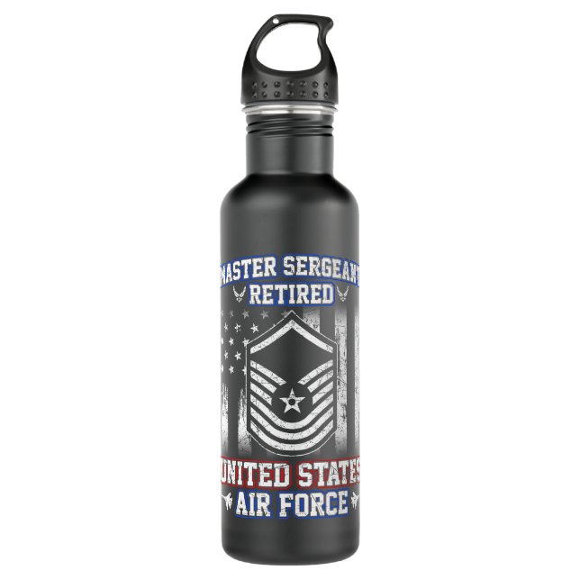 Mens Master Sergeant Retired United State Air Forc 710 Ml Water Bottle (Front)