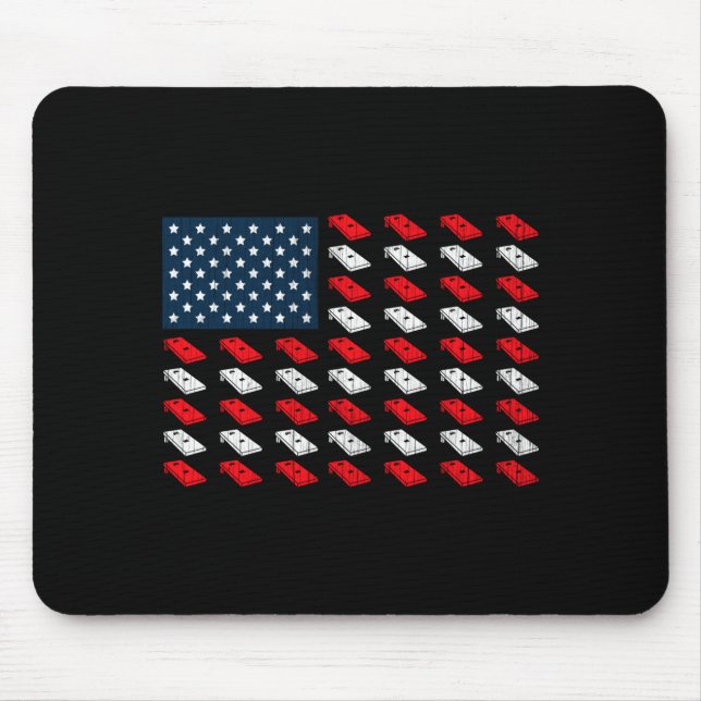 Mens matching cornhole american flag july 4th mouse mat (Front)