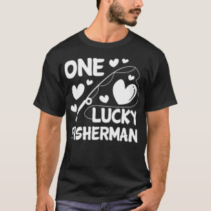 Mens Matching Couple Gift Fishing Lover One Lucky  T-Shirt