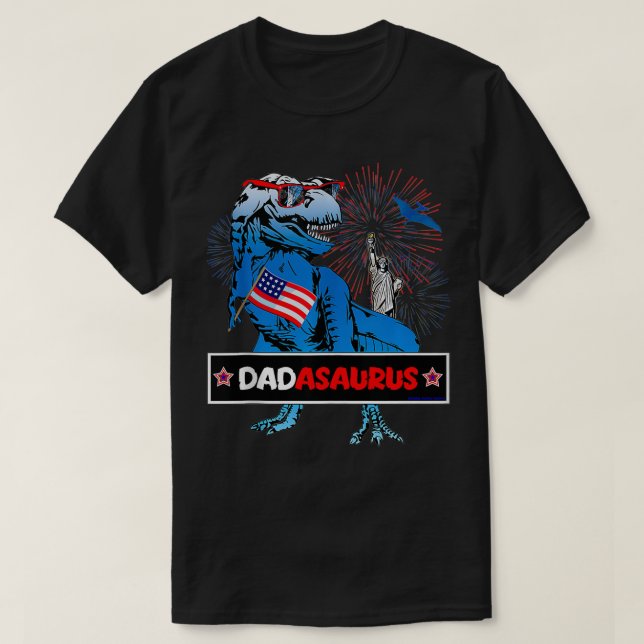 Mens Matching Family 4th of July Patriotic DADASAU T-Shirt (Design Front)