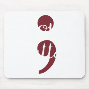 Mens Matter Semicolon Art For Prevention Mouse Mat