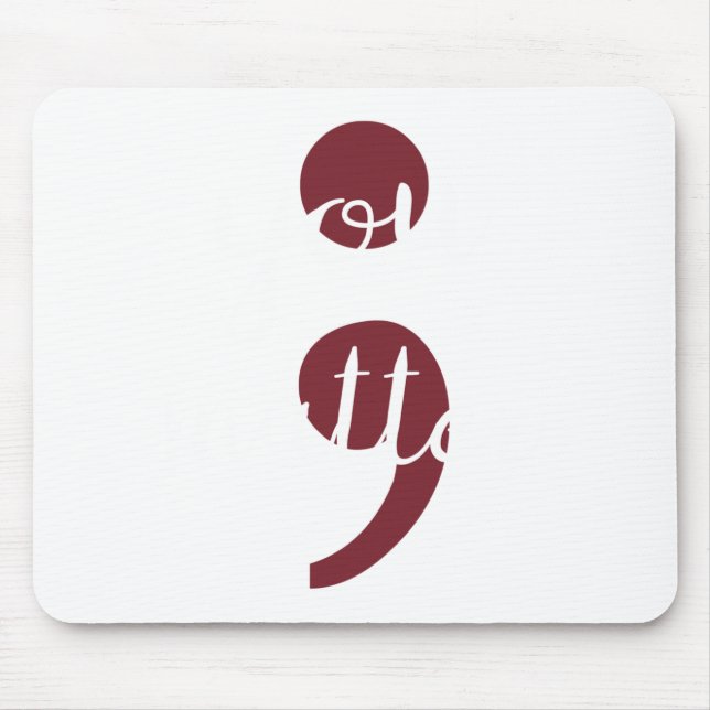Mens Matter Semicolon Art For Prevention Mouse Mat (Front)