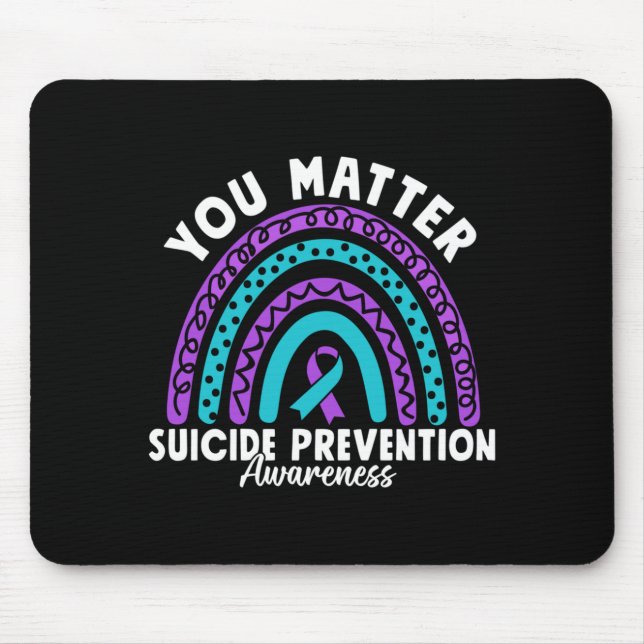 Mens Matter Suicide Prevention Awareness Teal Mouse Mat (Front)