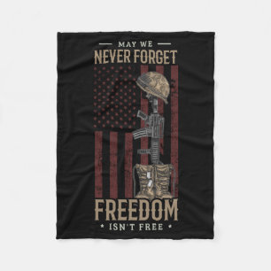 Mens May Forget Dom Isnt Memorial Day Soldier Fleece Blanket