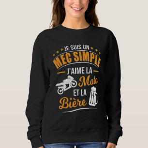 Mens Mec Simple Love Motorcycle Beer Biker Sweatshirt