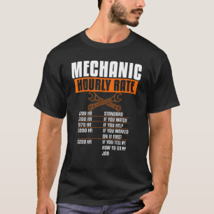 Mens Mechanic Hourly Rate Aeroplane Aircraft Mecha T-Shirt