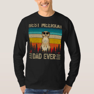 Mens Meerkat Vintage Best Meerkat Dad Ever Father T-Shirt