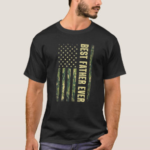 Mens Men Best Father Ever Usa Flag Camouflage Fath T-Shirt
