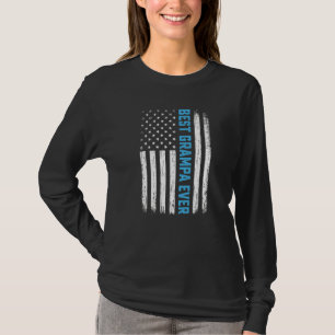 Mens Men Best Grampa Ever Usa Flag 4th Of July Fat T-Shirt