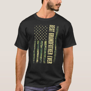 Mens Men Best Grandfather Ever Usa Flag Camouflage T-Shirt