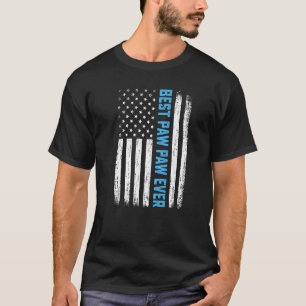 Mens Men Best Paw Paw Ever Usa Flag 4th Of July Fa T-Shirt