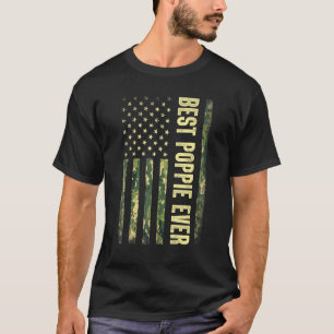 Mens Men Best Poppie Ever Usa Flag Camouflage Fath T-Shirt