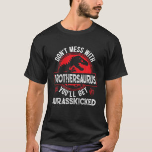 Mens Men Distressed Brothersaurus Dinosaur T Rex F T-Shirt