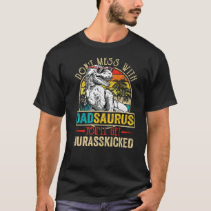 Mens Men Distressed Dadsaurus Dinosaur Rex Father' T-Shirt