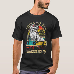 Mens Men Distressed Fathersaurus Dinosaur Rex Fath T-Shirt