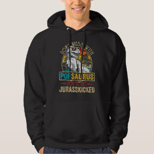 Mens Men Distressed Popsaurus Dinosaur Rex Father' Hoodie