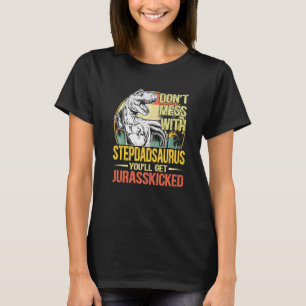 Mens Men Distressed Stepdadsaurus Dinosaur Rex Fat T-Shirt