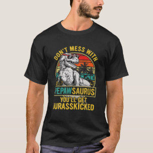 Mens Men Father's Day Funny Pepawsaurus Dinosaur T T-Shirt