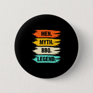 Mens men myth bbq legend fathers day grill king 6 cm round badge