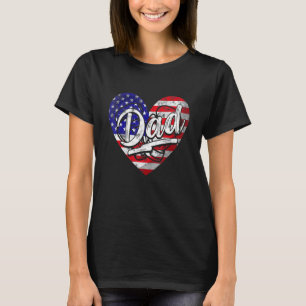 Mens Men Patriotic American Flag Heart Boxing Dad T-Shirt