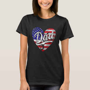 Mens Men Patriotic American Flag Heart Motocross D T-Shirt