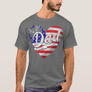 Mens Men Patriotic American Flag Heart Video Game T-Shirt