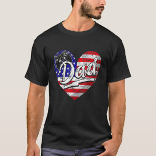 Mens Men Patriotic American Flag Heart Video Game  T-Shirt