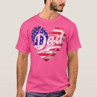 Mens Men Patriotic American Flag Heart Volleyball  T-Shirt