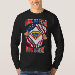 Mens Mens Best Dad Jokes Dad Man Have No Fear Pops T-Shirt