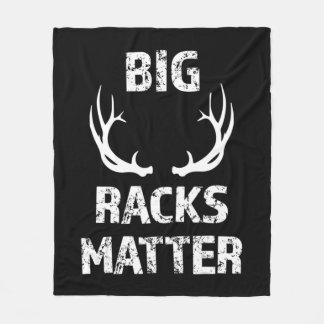 Mens Mens Big Racks Matter Fun Deer Buck Hunting M Fleece Blanket