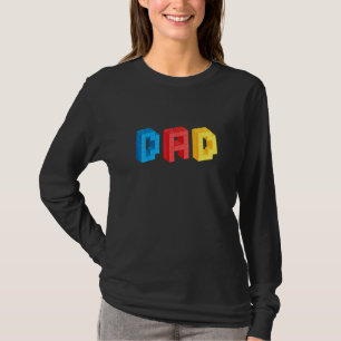 Mens Mens Dad Brick Builder Blocks Master Builder T-Shirt