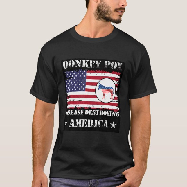 Mens Mens Donkey Pox The Disease Destroying Americ T-Shirt (Front)