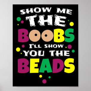 Mens Mens Festival Carnival Party Breast And Beads Poster