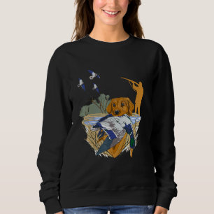 Mens Men's Hunting Outfit For The Duck Call On The Sweatshirt