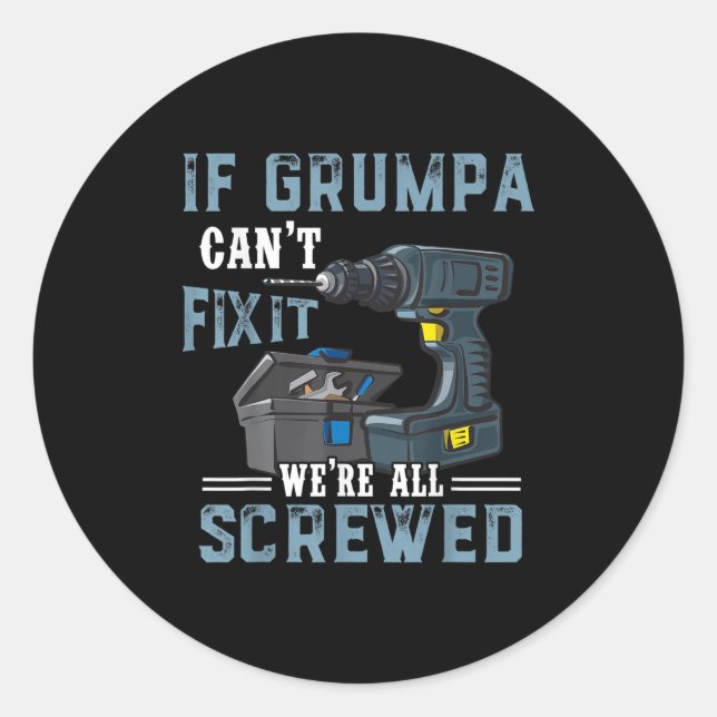 Mens Mens If Mpa Can't Fix It We're All Screwed Fa Classic Round Sticker (Front)