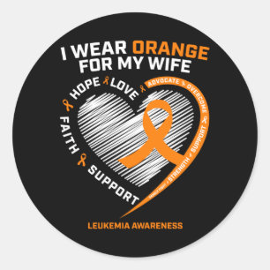 Mens Mens Leukaemia Awareness Shirts Wife Husband Classic Round Sticker